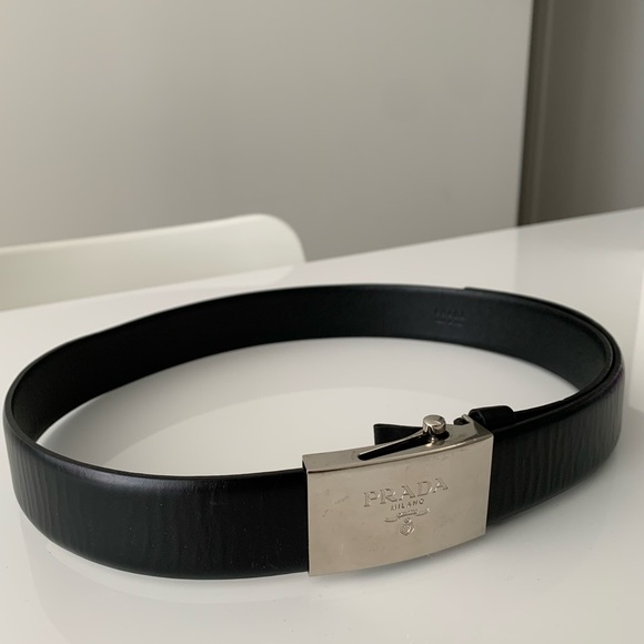 Women’s Black Leather Prada Belt - Picture 1 of 3